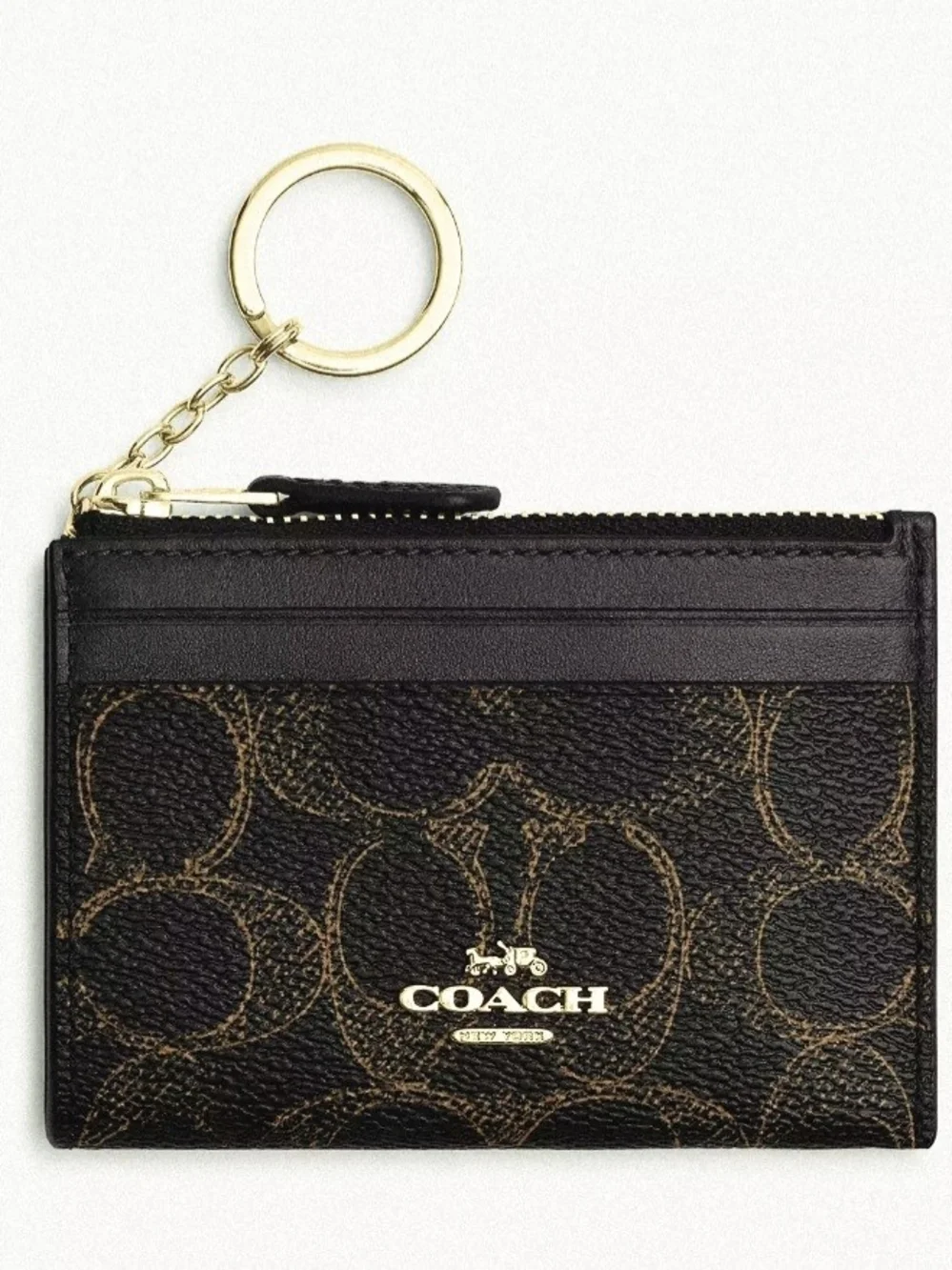COACH Signature Loved Leather Card Case